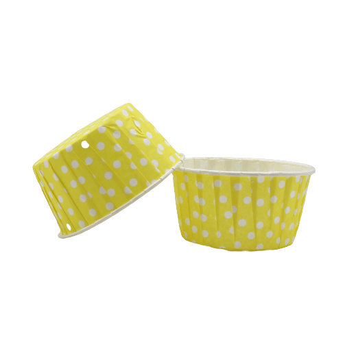 6240 Polka Dot yellow Muffin Cup | Curl Edge | Cupcake Liner | Extra Large | Pack of 100 - Bakeyy.com - India - 6240 Polka Dot yellow Muffin Cup | Curl Edge | Cupcake Liner | Extra Large | Pack of 100 - Default Title