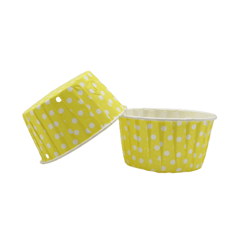 6240 Polka Dot yellow Muffin Cup | Curl Edge | Cupcake Liner | Extra Large | Pack of 100 - Bakeyy.com - India - 6240 Polka Dot yellow Muffin Cup | Curl Edge | Cupcake Liner | Extra Large | Pack of 100 - Default Title