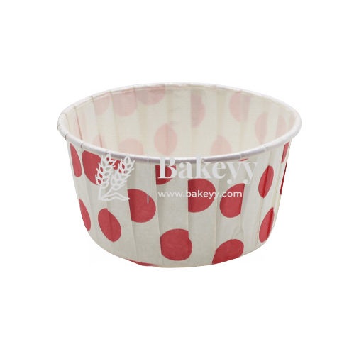 6240 Red Dotted Muffin Cup | Curl Edge | Cupcake Liner | Extra Large | Pack of 100 - Bakeyy.com