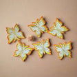 6 Pcs Enchanting Accents: Shiny Butterfly Cake Toppers | 3D Butterfly Decorations - Bakeyy.com - India - 6 Pcs Enchanting Accents: Shiny Butterfly Cake Toppers | 3D Butterfly Decorations - Design 4 - Orange