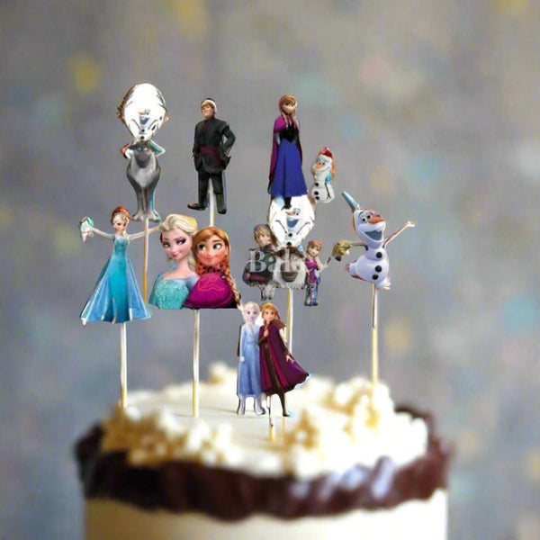 6pcs Frozen theme Birthday Cake Topper| Cupcake Toppers| Bday Decorations Items - Bakeyy.com