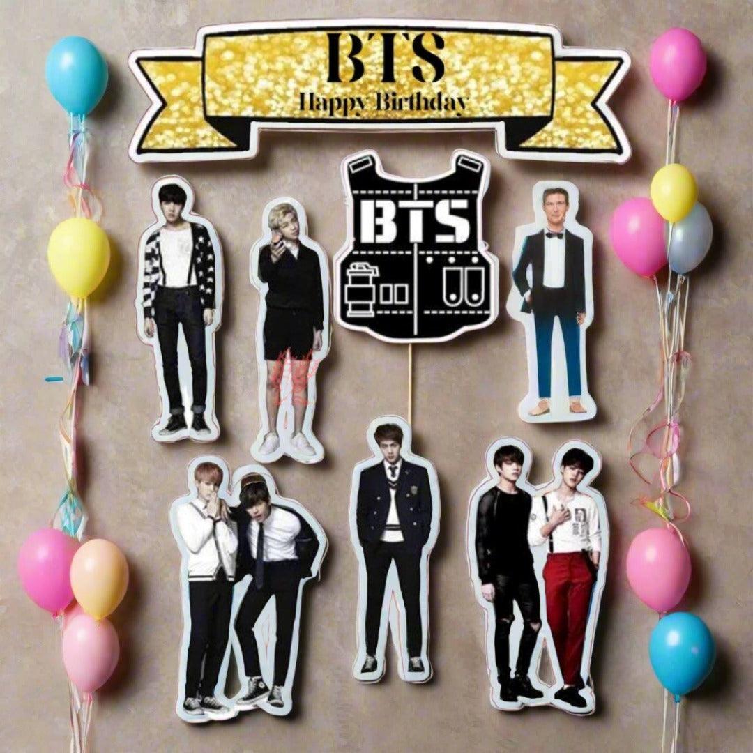 6pcs BTS theme Birthday Cake Topper| Cupcake Toppers| Bday Decorations Items - Bakeyy.com - India - 6pcs BTS theme Birthday Cake Topper| Cupcake Toppers| Bday Decorations Items - Default Title