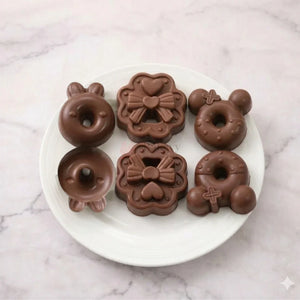 6CavityBunny_BowFloralDonutSiliconeChocolateMould_2 - Bakeyy.com