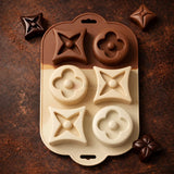 6CavityDesignerStar_QuatrefoilSiliconeChocolateMould - Bakeyy.com