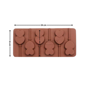 6CavityDoubleHeartShapeSiliconeChocolate_CandyLollipopMould_3 - Bakeyy.com