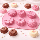 6CavityFloralDessertSiliconeChocolateMould - Bakeyy.com
