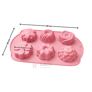 6CavityFloralDessertSiliconeChocolateMould_1 - Bakeyy.com