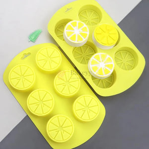 6CavityLemonSliceRoundSiliconeChocolateMould - Bakeyy.com