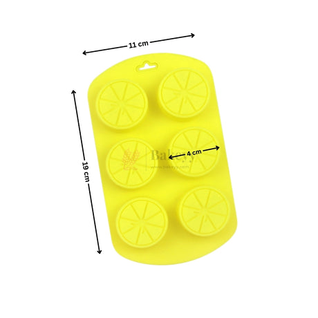 6 Cavity Lemon Slice Round Silicone Chocolate Mould | Pack of 1
