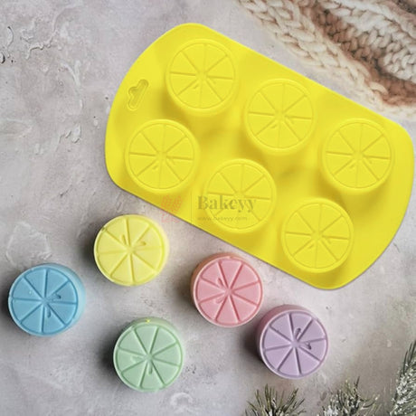 6 Cavity Lemon Slice Round Silicone Chocolate Mould | Pack of 1