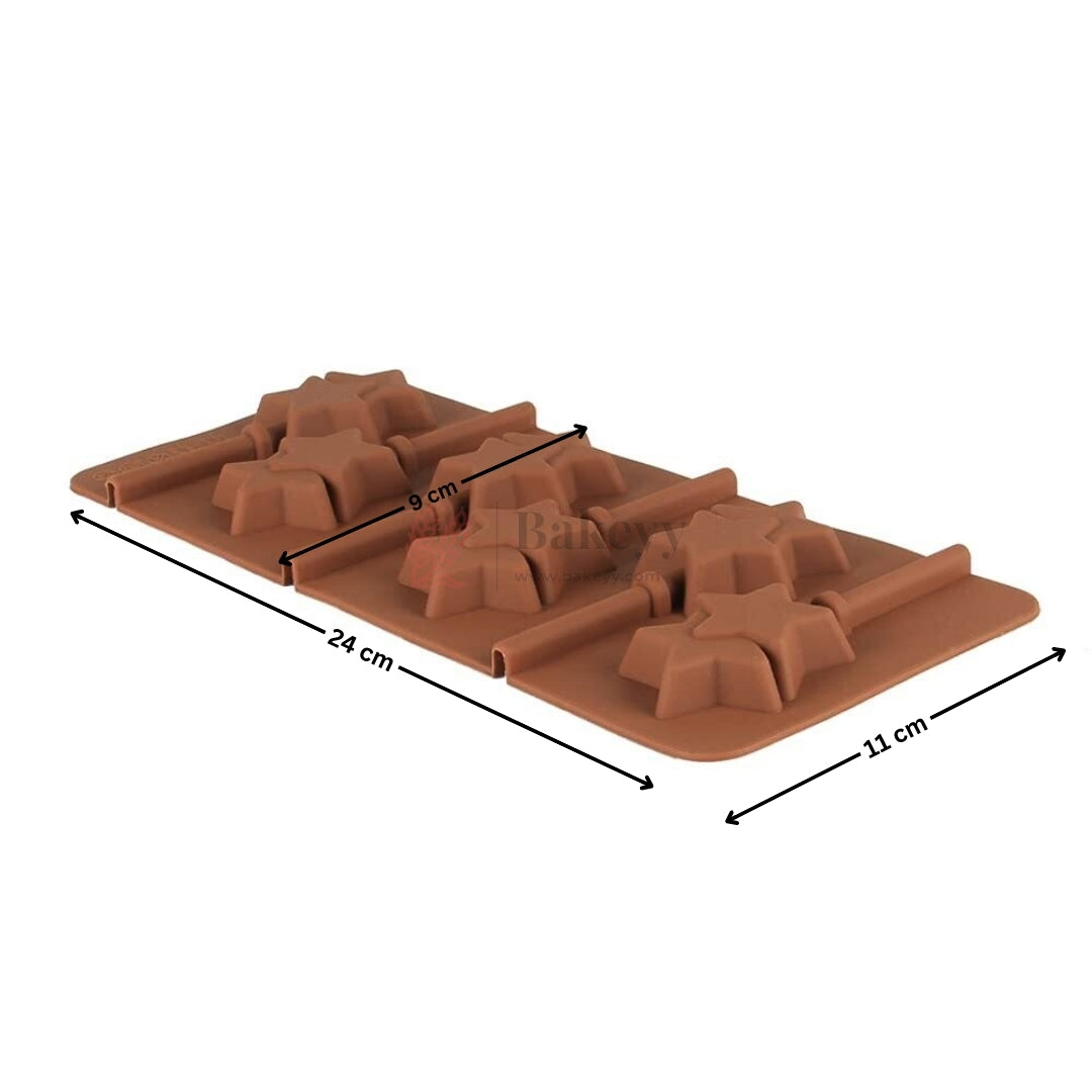 6 Cavity Star Lollipop Silicone Chocolate Mould | Pack of 1