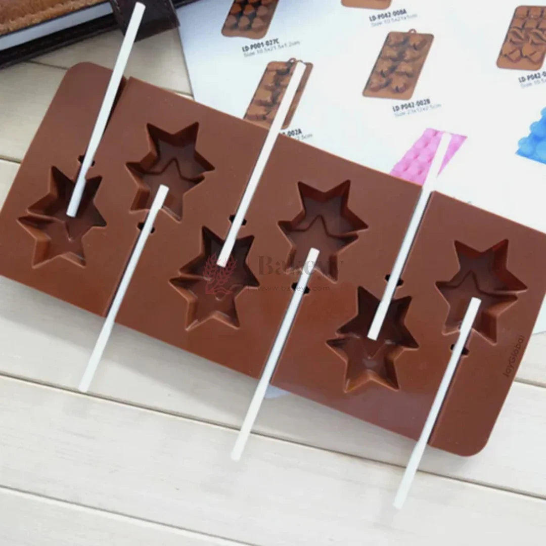 6CavityStarLollipopSiliconeChocolateMould_3 - Bakeyy.com