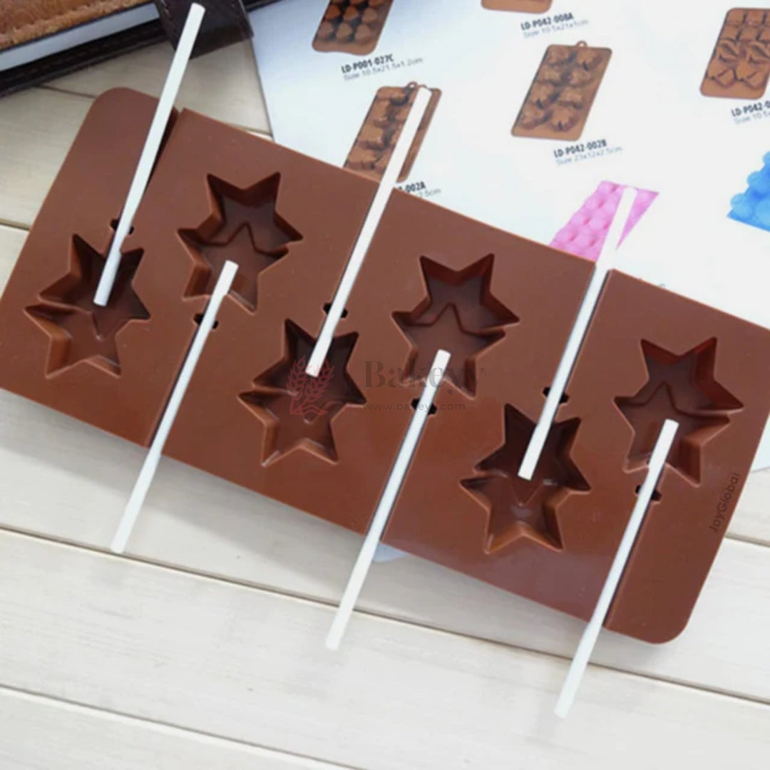 6 Cavity Star Lollipop Silicone Chocolate Mould | Pack of 1