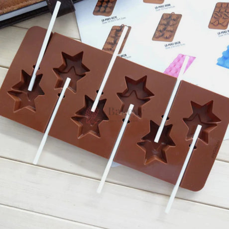 6 Cavity Star Lollipop Silicone Chocolate Mould | Pack of 1
