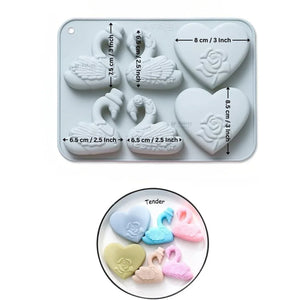 6CavitySwan_RoseHeartDesignSiliconeChocolateMould_2 - Bakeyy.com
