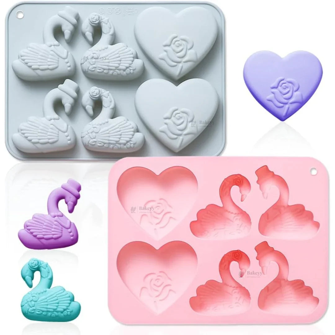 6CavitySwan_RoseHeartDesignSiliconeChocolateMould_3 - Bakeyy.com