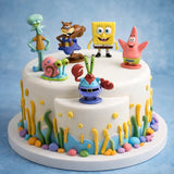 6 Pc Spongebob Character Theme Cake Topper Set | Cartoon Topper | Party Decoration | Pack of 1