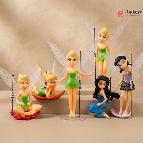 6 Pc Tinker Bell Theme Cake Topper Set | Fairy Topper | Party Decoration | Pack of 1