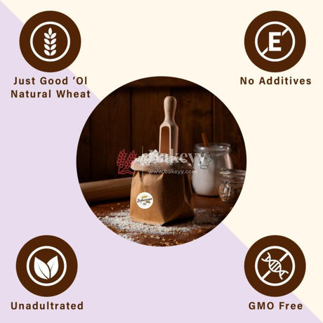 Bakescape Whole Wheat Flour 1kg | Premium Freshly Milled Unbleached Bread Flour | Delightful Baking Experiences - Bakeyy.com - India - Bakescape Whole Wheat Flour 1kg | Premium Freshly Milled Unbleached Bread Flour | Delightful Baking Experiences - Default Title