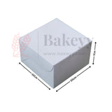 4x4x3 Inch Plain White Cake Box | Birthday Cake boxes with Grey Back| Pack of 50