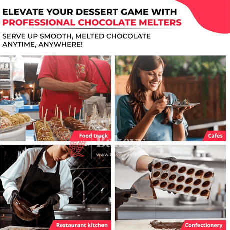 Professional 3 -Pot Chocolate Melting Machine | Dual Functionality for Effortless Dessert Creations - Bakeyy.com - India - Professional 3 -Pot Chocolate Melting Machine | Dual Functionality for Effortless Dessert Creations - Default Title