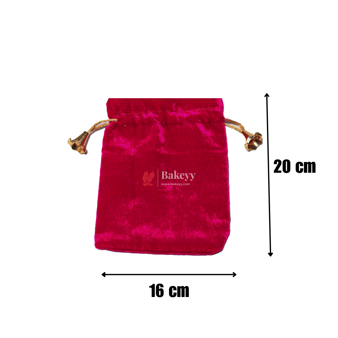 16x20 cm | Velvet Drawstring Potli Bag | Dark Pink Colour | Pack of 10 | Luxurious Gift & Storage Pouch| - Bakeyy.com - India - 16x20 cm | Velvet Drawstring Potli Bag | Dark Pink Colour | Pack of 10 | Luxurious Gift & Storage Pouch| - Default Title