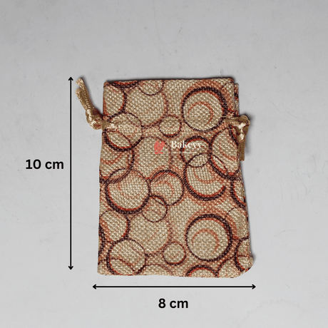 8x10 CM | Orginal Printed | Printed Potli Jute Bag | Gift Return Gifts Bags | Drawstring Bags | Pack Of 10 - Bakeyy.com - India - 8x10 CM | Orginal Printed | Printed Potli Jute Bag | Gift Return Gifts Bags | Drawstring Bags | Pack Of 10 - Default Title