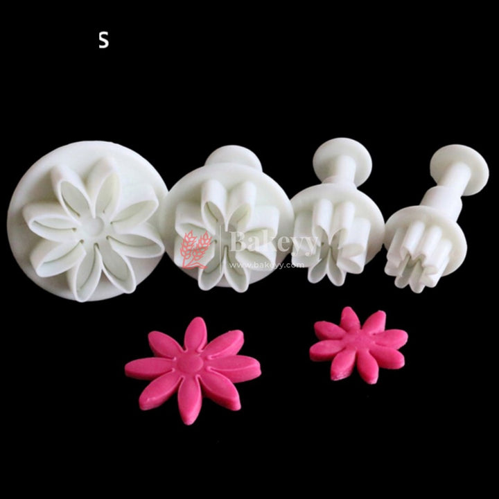 4pcs Daisy Plunger Cutters Fondant Tool - Bakeyy.com