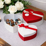 Red And White Valentine Gift Box | Valentine Gift | Mixed Colour | Heart Shape Gift Box with Ribbon | Pack of 1