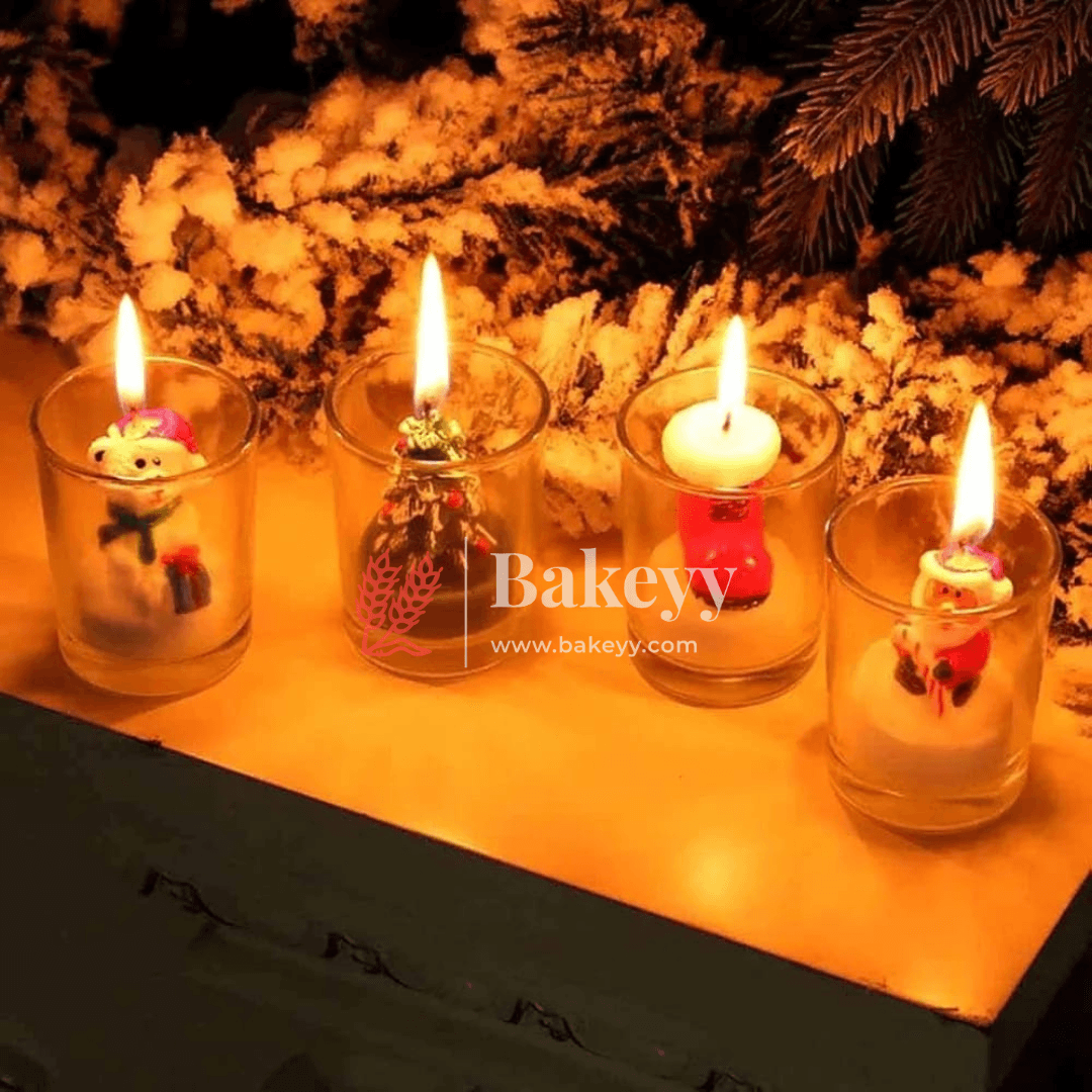 Christmas Decorative Tealight Candle Set | Pack of 12 | Festive Glass Candles for Christmas - Bakeyy.com - India - Christmas Decorative Tealight Candle Set | Pack of 12 | Festive Glass Candles for Christmas - Default Title