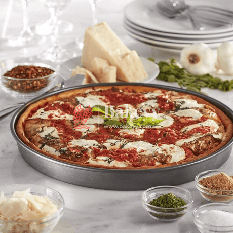 Premium Non-Stick Pizza Baking Tray || Round Carbon Steel Pizza Pan for Perfect Crusts || - Bakeyy.com - India - Premium Non-Stick Pizza Baking Tray || Round Carbon Steel Pizza Pan for Perfect Crusts || - Medium