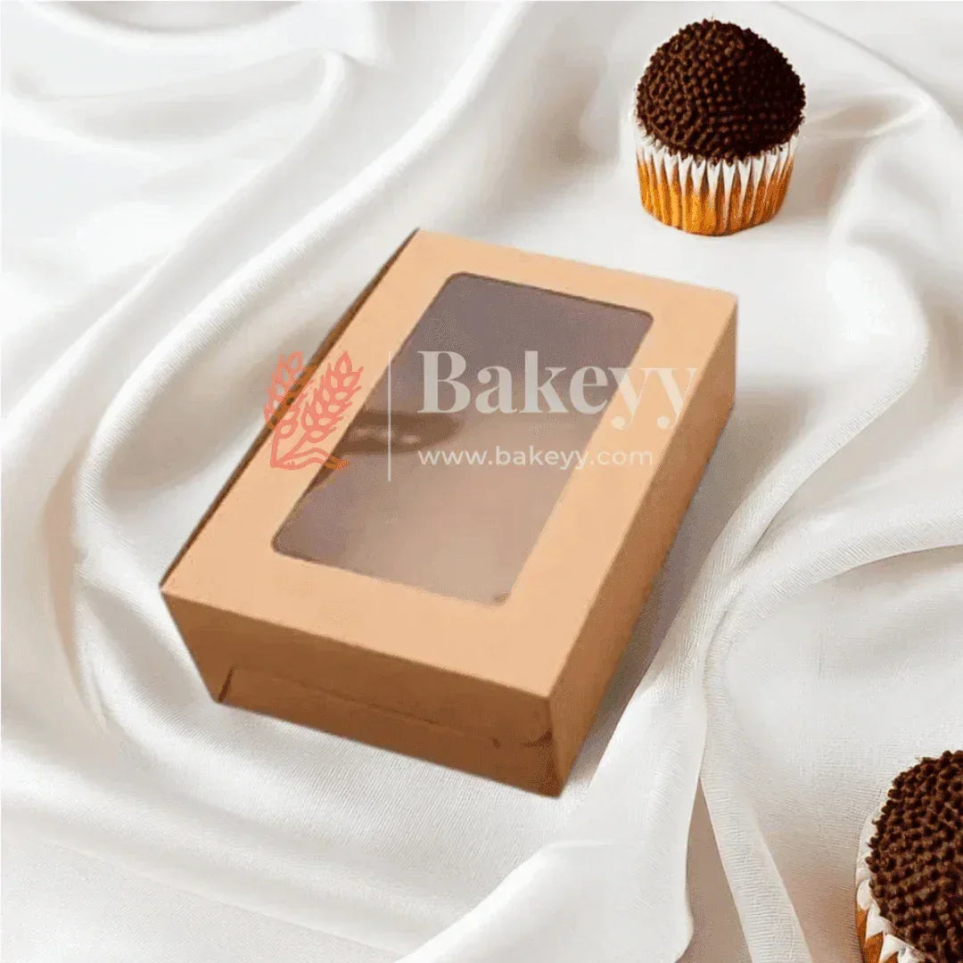 6 Cavity Kraft Cupcake Box | Pack Of 10 | - Bakeyy.com - India - 6 Cavity Kraft Cupcake Box | Pack Of 10 | - Pack of 10