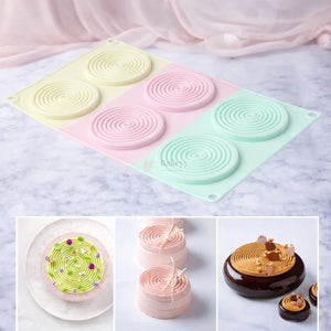 6_Cavity_Concentric_Spiral_Round_Silicone_Chocolate_Mould_3 - Bakeyy.com