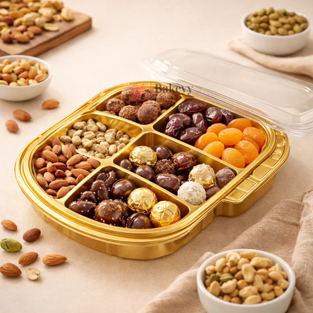6 Cavity Dry Fruit Box  Pack Of 10  Gift Box  Multi Compartment Box  Pack of 10