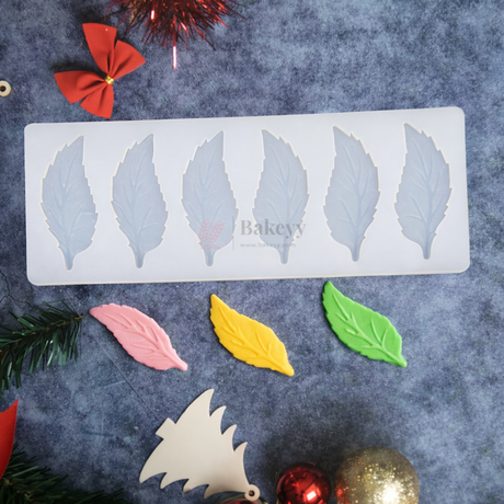 6 Cavity Leaf Shape Chocolate & Fondant Silicone Mould