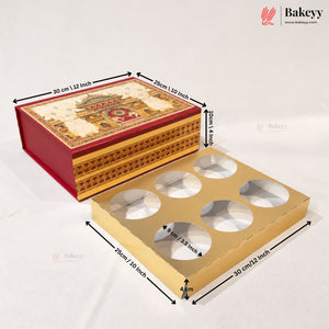 6 Cavity | Peacock & Palace Printed Hamper Gift Box | Pack of 1