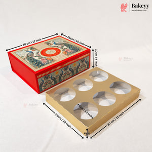 6 Cavity | Peacock & Palace Printed Hamper Gift Box | Pack of 1