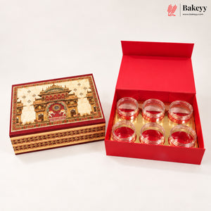 6 Cavity | Peacock & Palace Printed Hamper Gift Box | Pack of 1