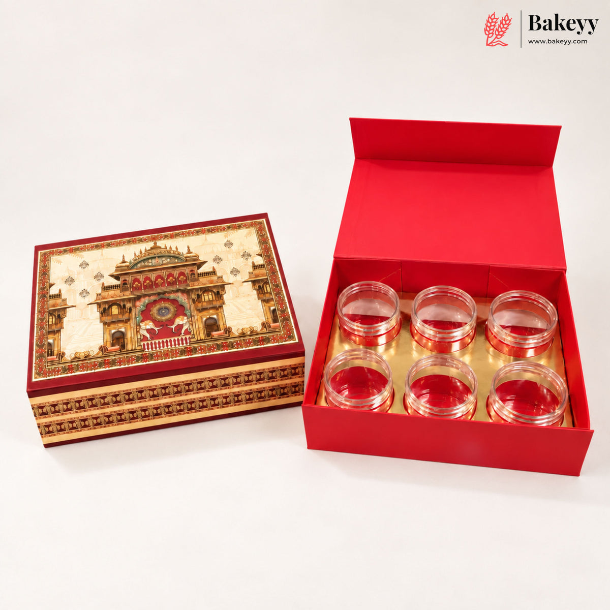 6 Cavity | Peacock & Palace Printed Hamper Gift Box | Pack of 1