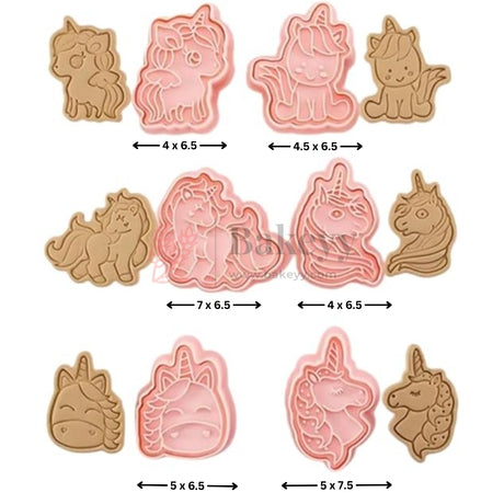 6 Cookie Cutters, Children's 3D Fondant Biscuit Cutters, Cookie Cutters, Hand Press Cookies Cutter, Reusable Cookie Mould for Children (Unicorn) - Bakeyy.com - India - 6 Cookie Cutters, Children's 3D Fondant Biscuit Cutters, Cookie Cutters, Hand Press Cookies Cutter, Reusable Cookie Mould for Children (Unicorn) - Default Title
