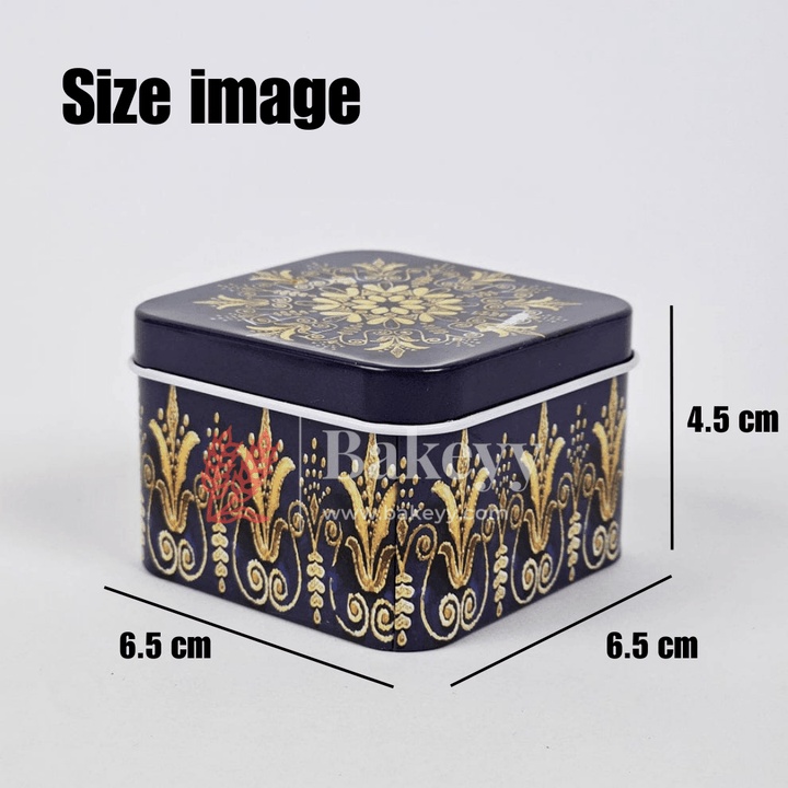 Matka Tin | Square Shaped Decorative Boxes | Pack Of 12 | Candle Tin Box | Different Designs | - Bakeyy.com - India - Matka Tin | Square Shaped Decorative Boxes | Pack Of 12 | Candle Tin Box | Different Designs | - Default Title