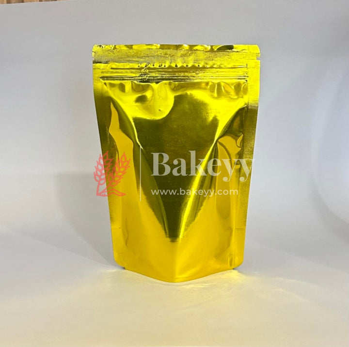 1 Kg | Zip Lock Pouch | Gold Pouch Without Window | 17x26.5 CM | Standing Pouch - Bakeyy.com