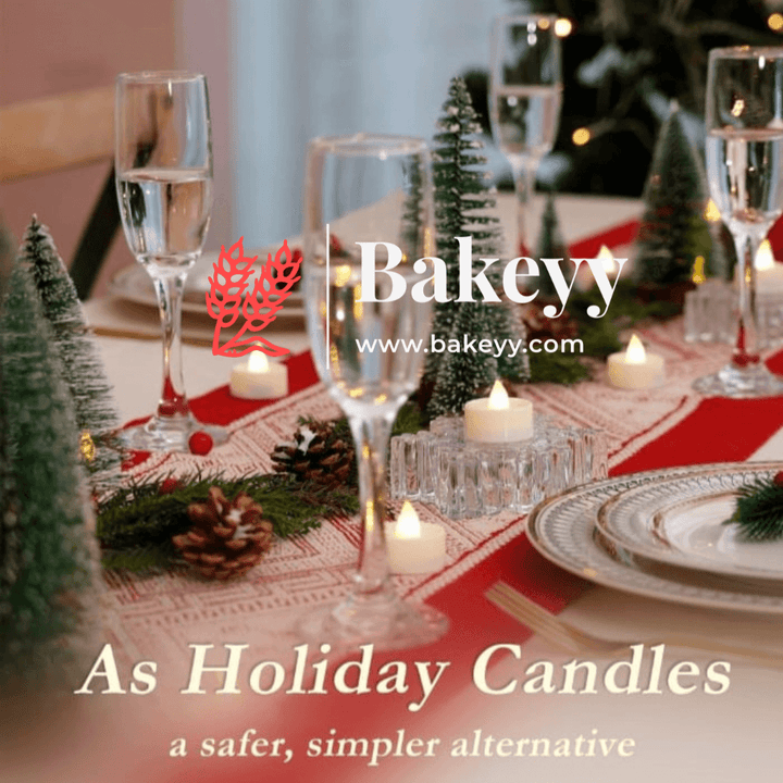 Acrylic LED Tea Light Candle Smokeless | Perfect for Decoration | Battery Operated LED Candle Twilight Diya (24 Pc) | - Bakeyy.com - India