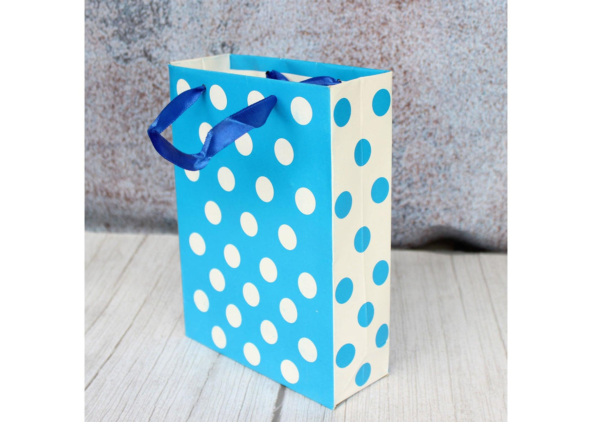 Paper Bag Polka Dot Blue Colour | Pack of 10 - Bakeyy.com - India - Paper Bag Polka Dot Blue Colour | Pack of 10 - Default Title