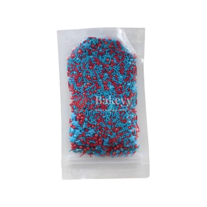 Blue & Red Color Mixed Design Sprinklers | 100g - Bakeyy.com