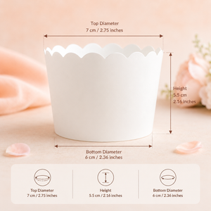 6 cm | Love Theme Printed Muffin Cup | Cupcake Paper Cups | Heart Design Baking Liners | Pack of 50