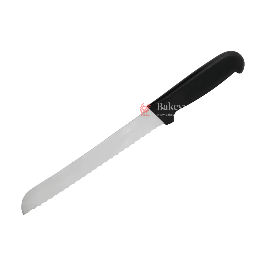 12 Inch Bread Knife Black Handle | Stainless Steel Blade with Strong Grip | Black Handle - Bakeyy.com - India - 12 Inch Bread Knife Black Handle | Stainless Steel Blade with Strong Grip | Black Handle - Default Title