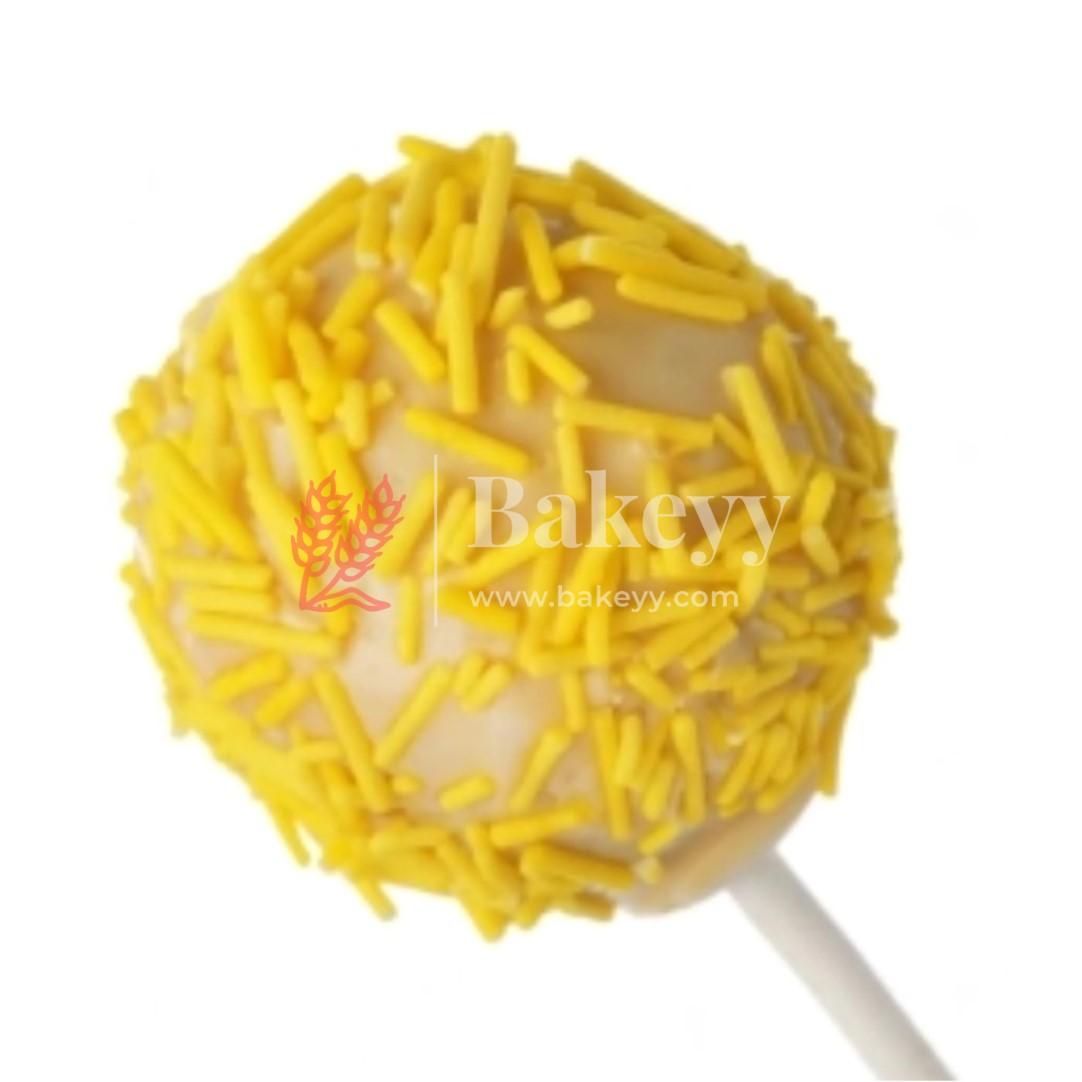 Yellow Color Vermicelli Sprinklers - Bakeyy.com - India - Yellow Color Vermicelli Sprinklers - 100 gm / Yellow