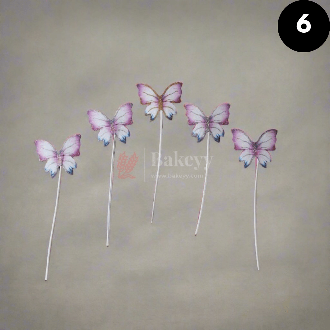 10 pcs shiny butterfly Birthday Cake Topper| decoration Toppers| Bday Decorations Items | - Bakeyy.com - India - 10 pcs shiny butterfly Birthday Cake Topper| decoration Toppers| Bday Decorations Items | - Color 6