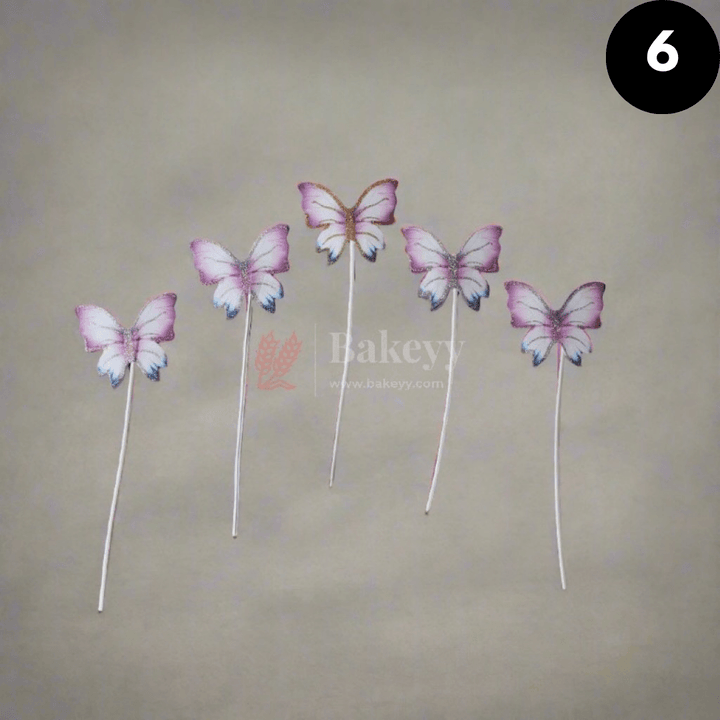 10 pcs shiny butterfly Birthday Cake Topper| decoration Toppers| Bday Decorations Items | - Bakeyy.com